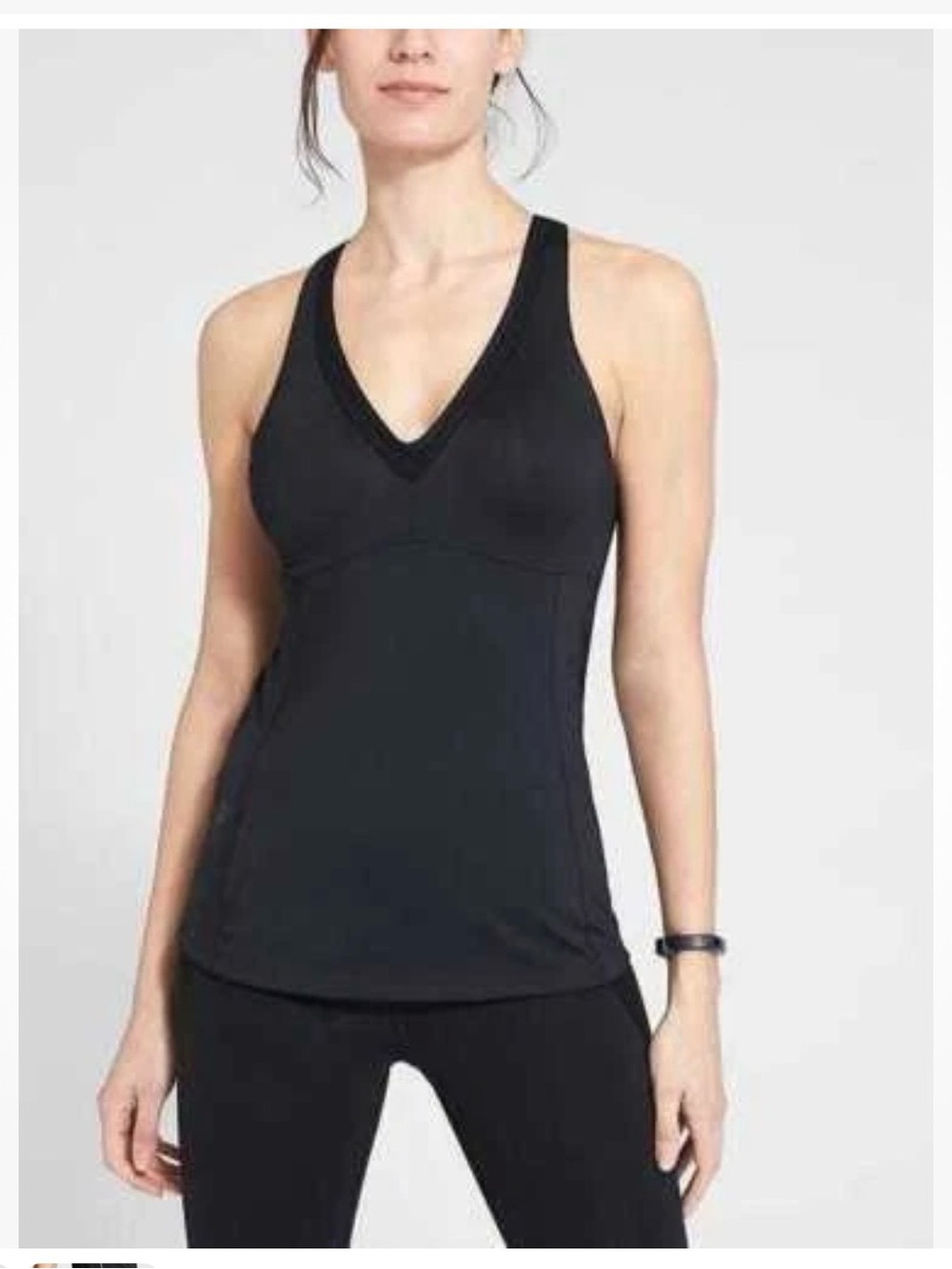 Athleta Black V-Neck Racerback Tank